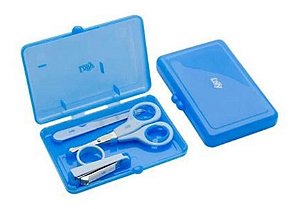Kit Manicure Infantil Com Estojo  Azul Lolly