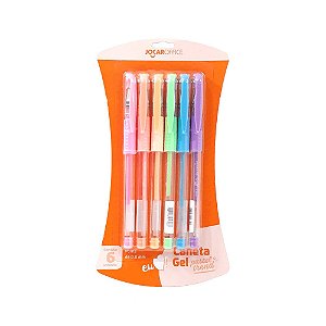 Kit Caneta Gel Pastel Trend 6 cores Jocar Office