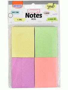 Bloco de Anotações Smart Notes Tons Pastel 4 cores 38mm x 51mm 50 folhas cada