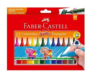 Canetinha Hidrografica Jumbo Triangular 12 Cores Faber-Castell