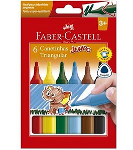 Caneta Hidrográfica Jumbo 6 Cores Faber Castell