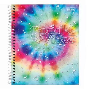 Caderno Colegial 10 Matérias Good Vibes Tilibra