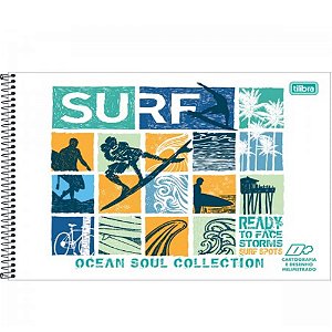 Caderno de Cartografia e Desenho Milimetrado D+ Surf 96 Folhas Tilibra