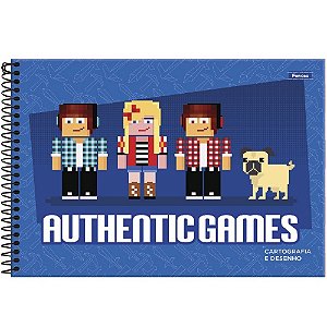 Caderno de Cartografia e Desenho Authentic Games 80 Folhas Foroni