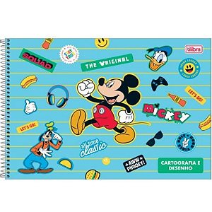 Caderno de Cartografia e Desenho Mickey 80 Folhas Foroni