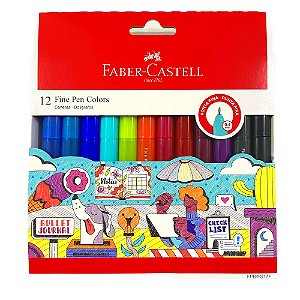Kit Caneta Hidrográfica Fine Pen Colors 0.4mm Faber Castell