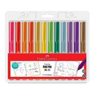 Caneta Hidrográfica Fine Pen Colors 24 Cores Faber Castell