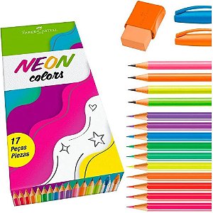 Kit Neon Colors 17 Peças Faber Castell