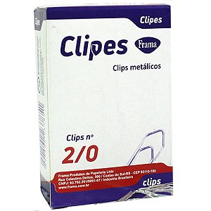 Clips Metálicos Nº 2/0 com 100 unidades Frama