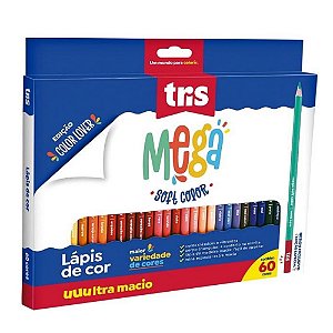 Lápis de Cor Mega Soft Color Triangular 60 Cores Tris