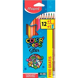 Lápis De Cor Color'Peps Caixa X 12 Cores + Apontador + Lápis Grafite