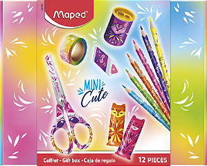 Kit Multiprodutos Escolares Mini Cute Caixa X 12 Pecas