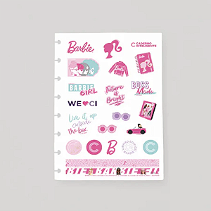 Folha de Adesivos Caderno Inteligente Barbie Pink - A5