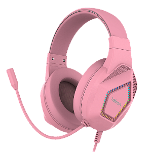 Headset Gamer, Play On, Rosa, Led Raimbow, Letron