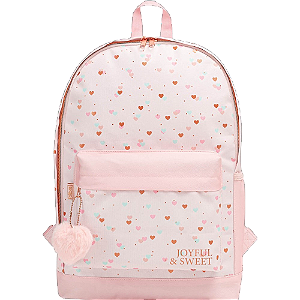 Mochila de Costas Academie Coração Metalizado Rosa Tilibra REF.339041