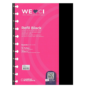 Refil Black, Grande,200mmx275mm, 10F, 180g, Caderno Inteligente, REF: CIRM3008