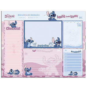 Bloco de Anotações c/5 bloquinhos Stitch Dac REF.4663