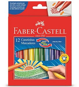 Canetinha vai e vem Faber Castell 12 cores