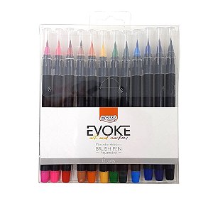 Marcador Artístico Evoke Brush Pen BRW  12 cores