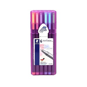 Caneta Fineliner 0.3mm Triplus 6 cores Pastéis Staedtler