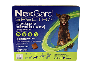 Antipulgas, Carrapatos e Vermifugo NexGard Spectra para Cães de 7,6 a 15 Kg