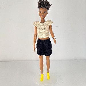 Roupa para boneca barbie em crochê - Vestido bailarina - Manas Arteiras