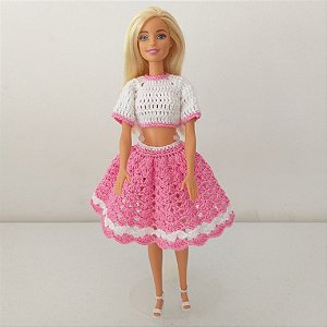 Roupa para boneca barbie em crochê - Manas Arteiras
