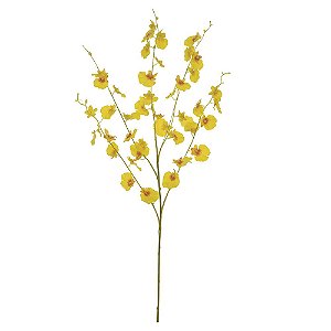 Orquídea Chuva de Ouro (Dançante) Real Toque (Haste com 5 Galhos) 89cm - Amarelo