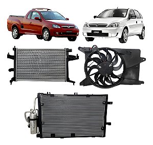 Kit Radiador Novo Corsa Montana Com Ar 2002 À 2012