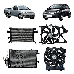 Kit Radiador Condensador Ventoinha Montana Corsa 1.0 1.4 1.8