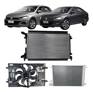 Radiador Condensador Ventoinha Polo Virtus 1.6 Msi Original