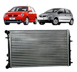 Radiador Fox Polo 2004 2005 2006 2007 Com/ Ar Boca De Engate
