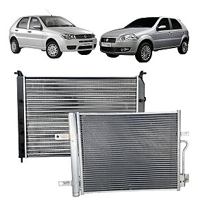 Radiador E Condensador Fiat Palio Siena Strada Idea 1.4 Fire Radiador E Condensador