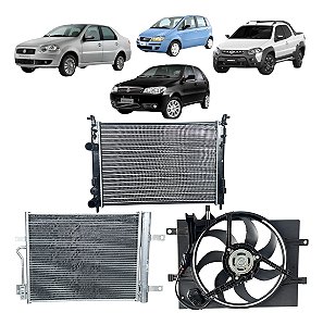 Kit Radiador Condensador Gmv Para Palio Strada 01/11 Behr