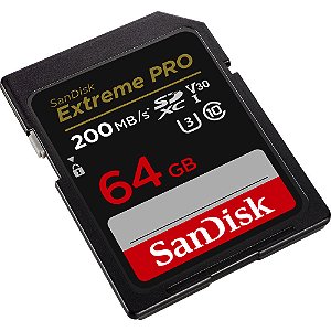 Cartão de memória SanDisk 64GB Extreme PRO UHS-I SDXC 200mb/s
