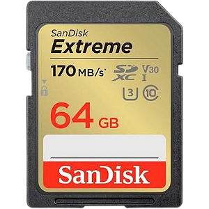 Cartão de Memória SanDisk 64GB UHS-I U3 Extreme Classe 10 SDXC - 170mb/s