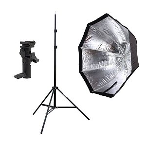 Kit de Iluminação F200 - 1 Tripé 2 m + 1 Suporte de Sombrinha YA-421 + 1 Octobox 80cm