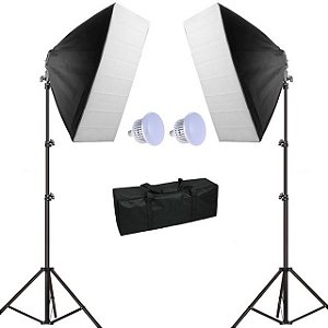 Kit de Iluminação Greika - Ágata II 100W - (2 Soft Star 40 x 60 cm + 2 Tripés de 2 Metros + 2 Lâmpadas LED 50W)