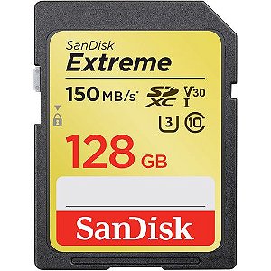 Cartão de Memória SanDisk 128GB UHS-I U3 Extreme Classe 10 SDXC - 150mb/s