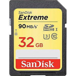 Cartão de Memória SanDisk 32GB UHS-I U3 Extreme Classe 10 SDHC - 90mb/s