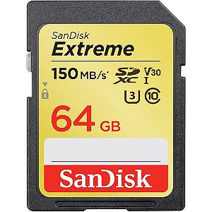 Cartão de Memória SanDisk 64GB UHS-I U3 Extreme Classe 10 SDXC - 150mb/s