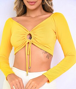 Cropped Lua - Amarelo