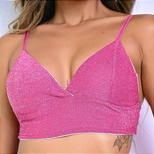 Cropped ana shine - Rosa Fucsia