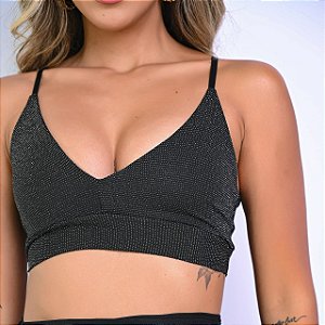 Cropped luiza - preto textura