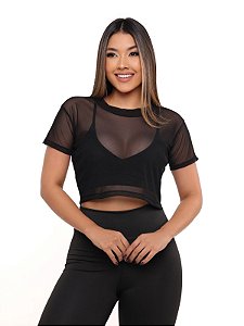 Cropped de tule