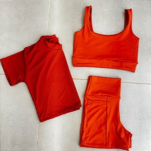 Kit 3 peças - cropped dry + conjunto de short