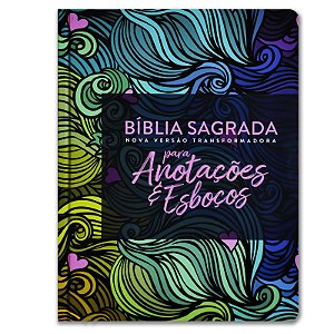 BÍBLIA NVT ANOTAÇÕES E ESBOÇOS LETRA CONFORTO capa dura multicores