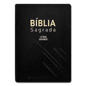 BÍBLIA NA045LG Letra grande capa luxo preta nobre - Edição de bolso