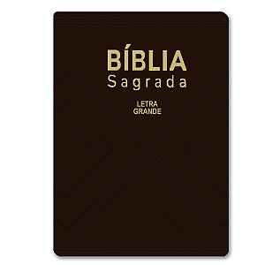 BÍBLIA NA045LG Luxo Letra grande capa marrom nobre - edição de bolso