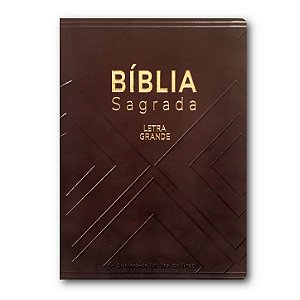 BÍBLIA NA045LG Letra grande CAPA LUXO MARROM NOBRE - edição de bolso